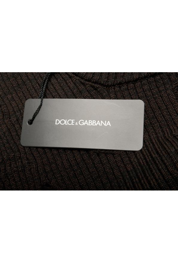 Dolce & Gabbana Men's Brown Distressed Look Wool Pullover Sweater : Picture 6