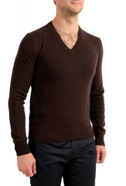 Dolce & Gabbana Men's Brown V-Neck 100% Wool Pullover Sweater: Picture 2