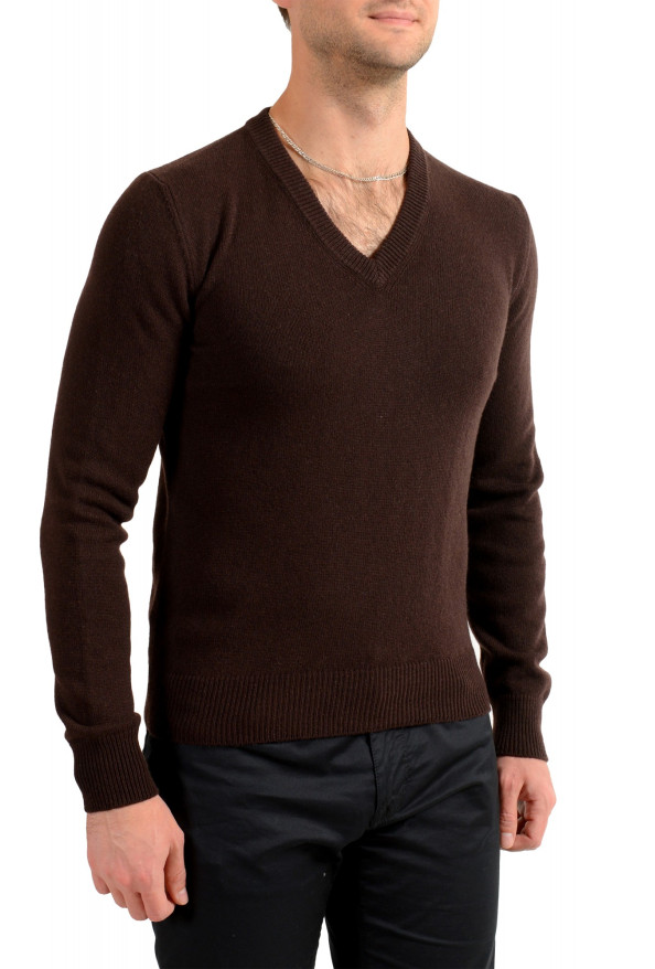 Dolce & Gabbana Men's Brown V-Neck 100% Wool Pullover Sweater: Picture 2