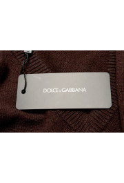 Dolce & Gabbana Men's Brown V-Neck 100% Wool Pullover Sweater: Picture 6
