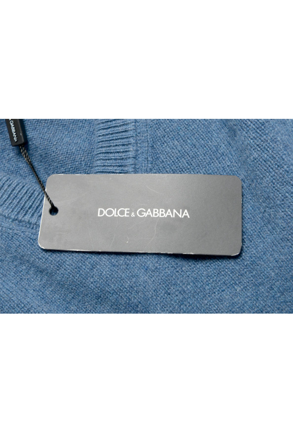 Dolce & Gabbana Men's Blue V-Neck 100% Wool Pullover Sweater: Picture 5