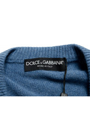 Dolce & Gabbana Men's Blue V-Neck 100% Wool Pullover Sweater: Picture 6