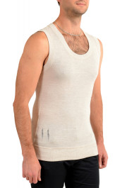 Dolce & Gabbana Men's Beige 100% Wool Distressed Look V-Neck Vest: Picture 2