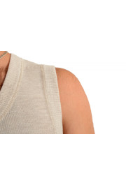 Dolce & Gabbana Men's Beige 100% Wool Distressed Look V-Neck Vest: Picture 4