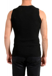 Dolce & Gabbana Men's Black 100% Wool Distressed Look V-Neck Vest: Picture 3