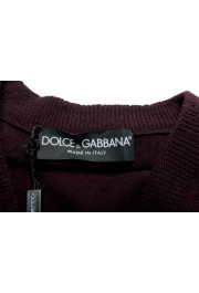 Dolce & Gabbana Men's Purple V-Neck 100% Wool Distressed Sweater: Picture 6