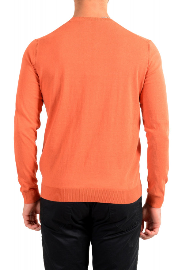 Hugo Boss Men's Orange Linen V-Neck Pullover Sweater: Picture 3