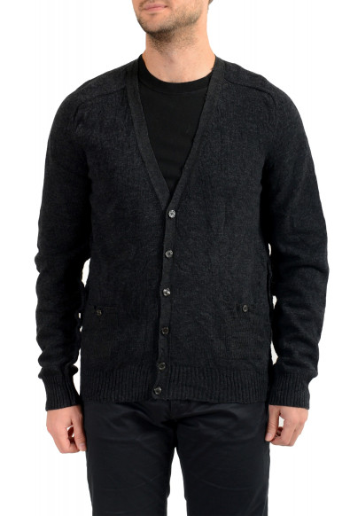 Dolce & Gabbana Men's Gray Wool Distressed Look Cardigan Sweater
