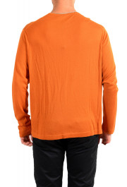 Malo Men's Orange Cashmere Silk Striped Crewneck Pullover Sweater: Picture 3