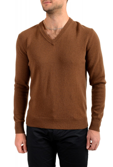Dolce & Gabbana Men's Brown V-Neck 100% Wool Sweater