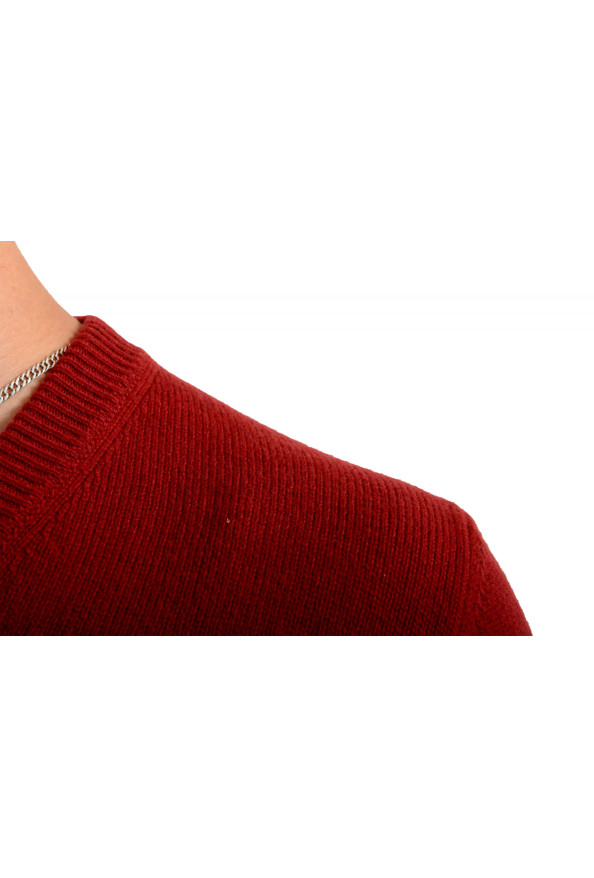Dolce & Gabbana Men's Burgundy V-Neck 100% Wool Sweater: Picture 4