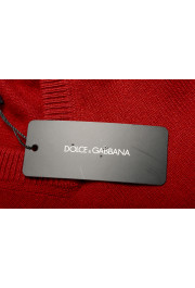 Dolce & Gabbana Men's Burgundy V-Neck 100% Wool Sweater: Picture 5