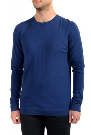 Emporio Armani Men's Blue Wool Cashmere Crewneck Sweater 