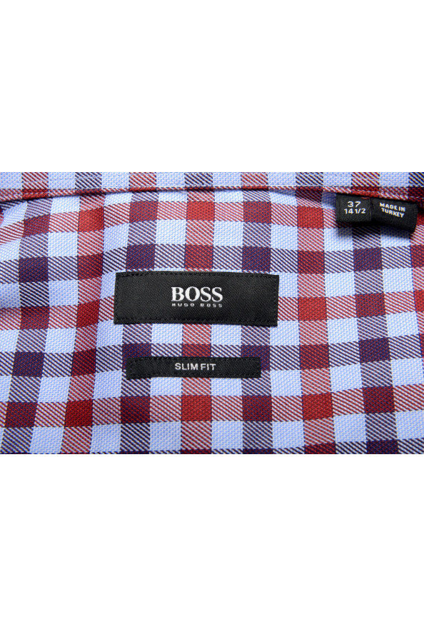 Hugo Boss Men's "Jason" Slim Fit Multi-Color Plaid Long Sleeve Dress Shirt: Picture 9