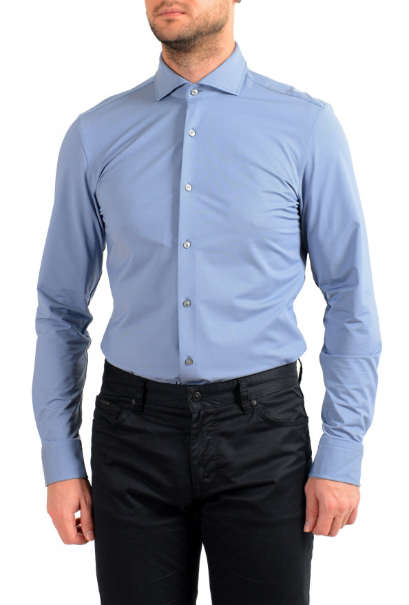 Hugo Boss Men's "Jason" Slim Fit Blue Stretch Long Sleeve Dress Shirt: Picture 4