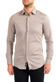 Hugo Boss Men's "T-Charlie" Beige Slim Fit Long Sleeve Dress Shirt