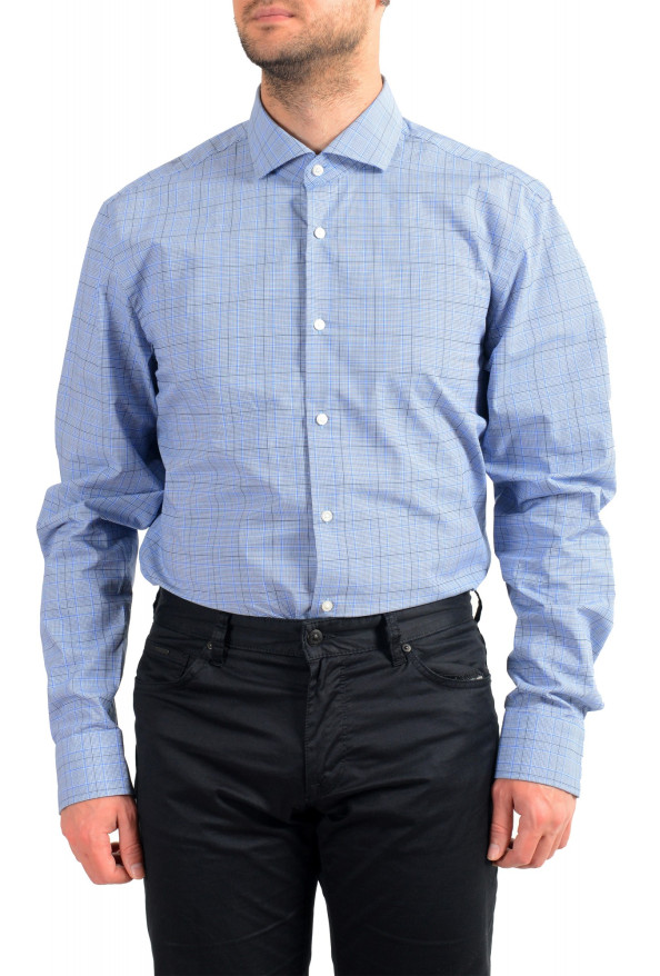 Hugo Boss Men's "Mark US" Blue Sharp Fit Plaid Long Sleeve Dress Shirt: Picture 4