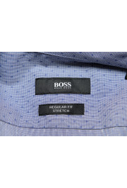 Hugo Boss Men's Eliott Blue Regular Fit Geometric Print Long Sleeve Dress Shirt: Picture 9