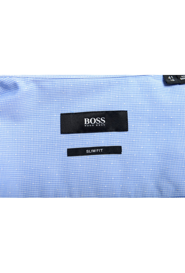 Hugo Boss Men's "Isko" Light Blue Slim Fit Plaid Long Sleeve Dress Shirt: Picture 9