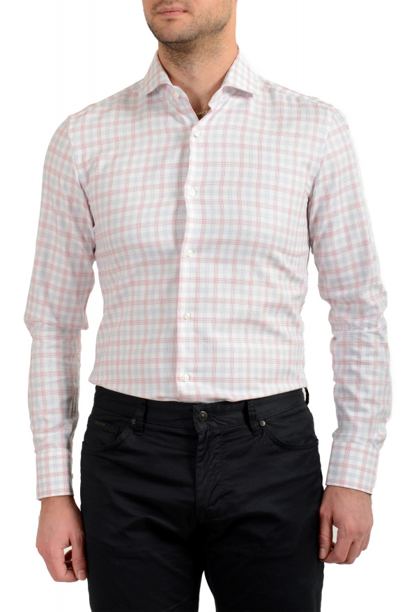 Hugo Boss Men's "Jason" Slim Fit Multi-Color Plaid Long Sleeve Dress Shirt: Picture 4