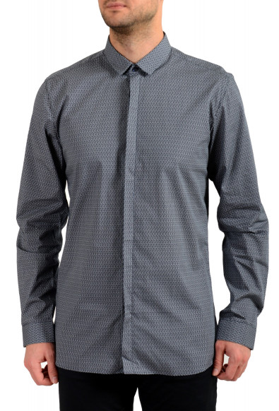 Hugo Boss Men's "Etran" Extra Slim Fit Geometric Print Long Sleeve Dress Shirt