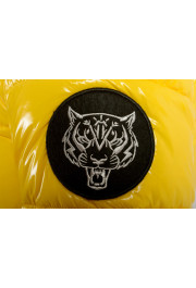 Plein Sport Men's Yellow Logo Print Zip Up Hooded Parka Jacket: Picture 5