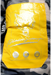 Plein Sport Men's Yellow Logo Print Zip Up Hooded Parka Jacket: Picture 7