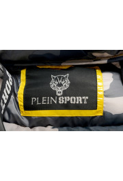 Plein Sport Men's Yellow Logo Print Zip Up Hooded Parka Jacket: Picture 8