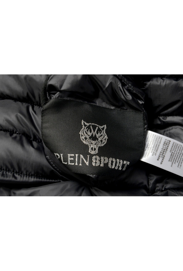 Plein Sport Men's Black Logo Print Zip Up Reversible Hooded Parka Jacket: Picture 11