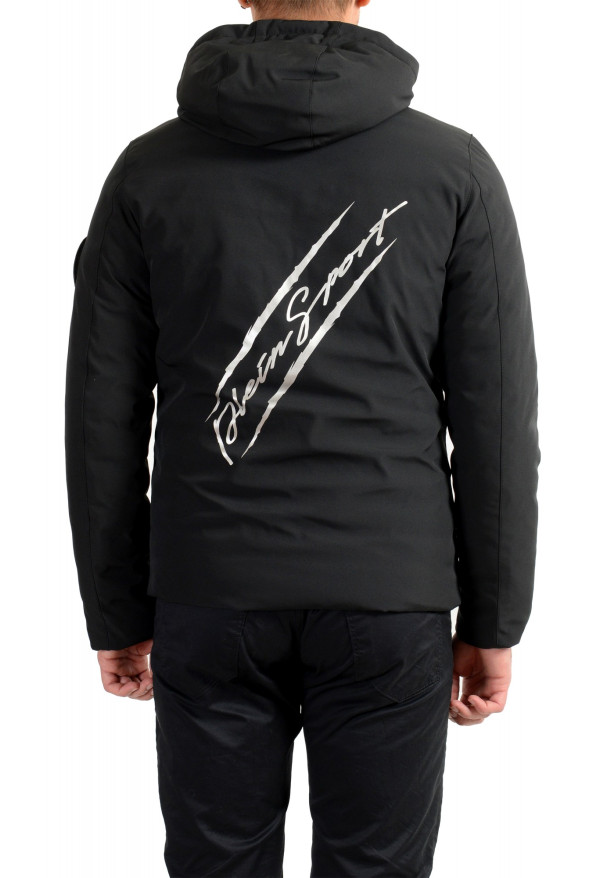 Plein Sport Men's Black Logo Print Zip Up Reversible Hooded Parka Jacket: Picture 3