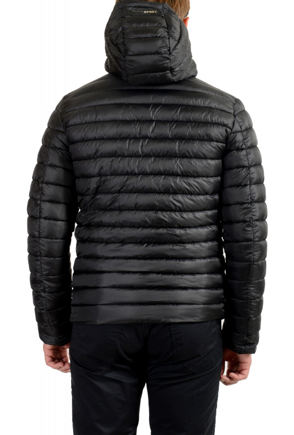 Plein Sport Men's Black Logo Print Zip Up Reversible Hooded Parka Jacket: Picture 9