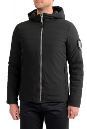Plein Sport Men's Black Logo Print Zip Up Reversible Hooded Parka Jacket