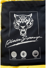 Plein Sport Men's Navy Blue Logo Print Zip Up Hooded Parka Jacket: Picture 6