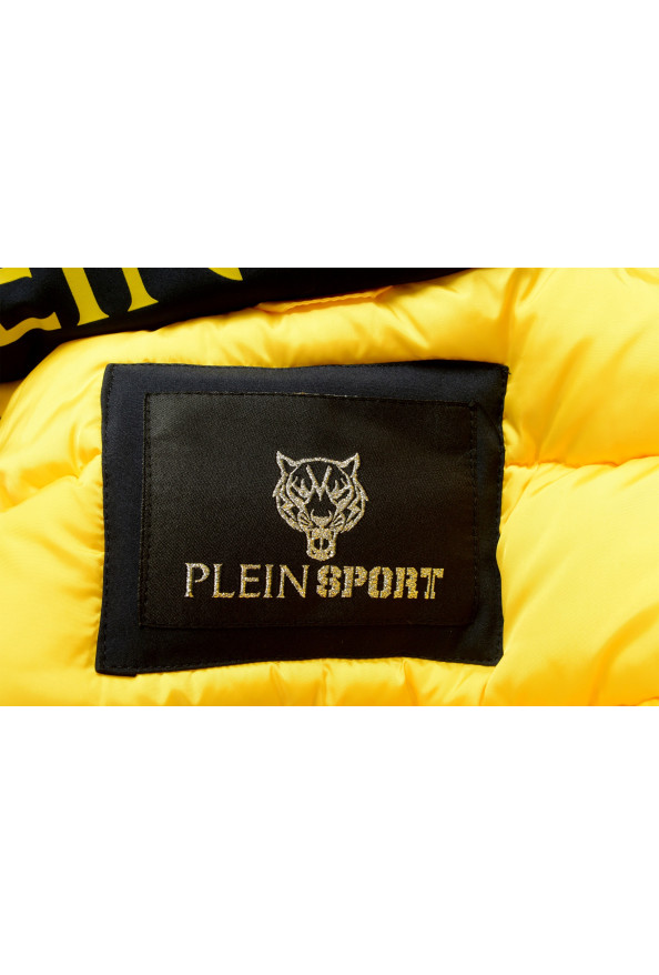 Plein Sport Men's Navy Blue Logo Print Zip Up Hooded Parka Jacket: Picture 7