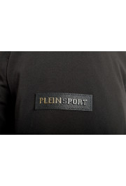 Plein Sport Men's Black Logo Print Zip Up Parka Jacket: Picture 4