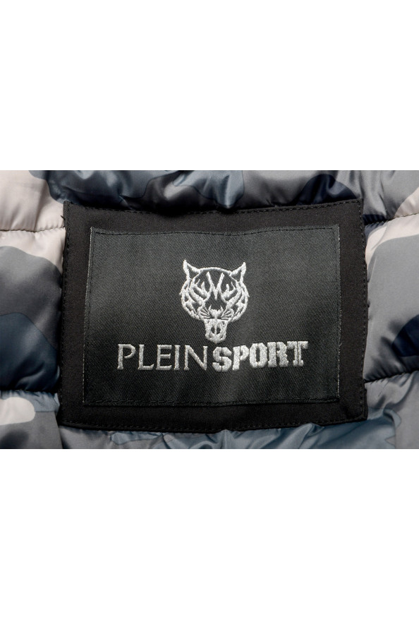 Plein Sport Men's Black Logo Print Zip Up Parka Jacket: Picture 6