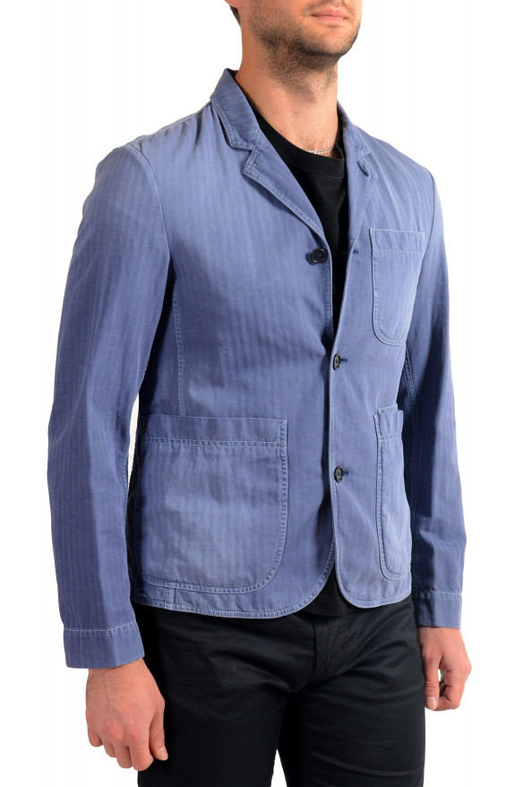 Burberry Men's Blue Striped Linen Three Button Sport Coat Blazer: Picture 2
