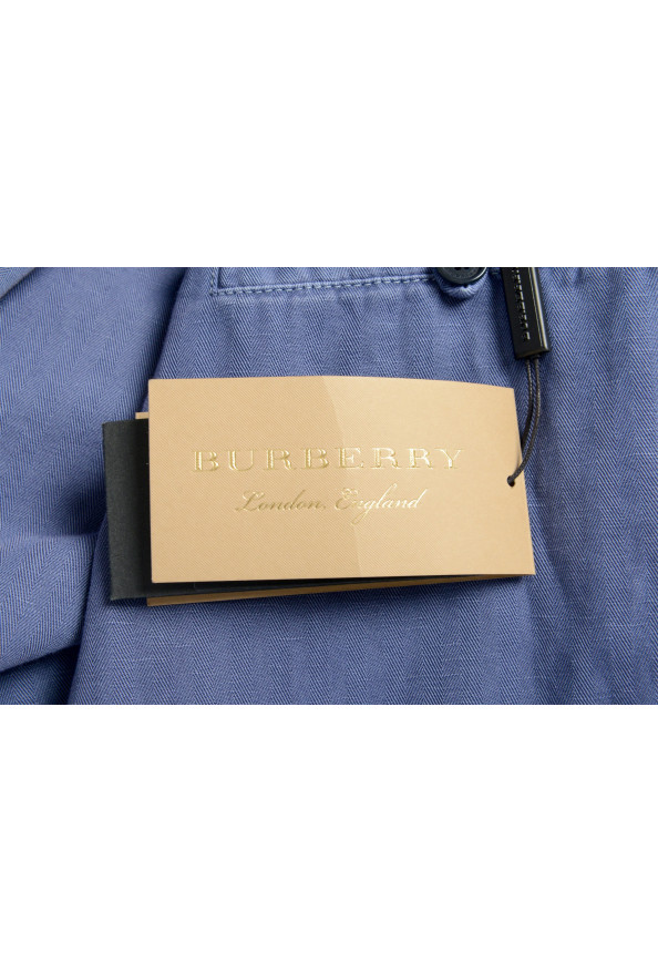 Burberry Men's Blue Striped Linen Three Button Sport Coat Blazer: Picture 5