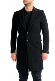 Just Cavalli Men's Black Wool Button Down Coat
