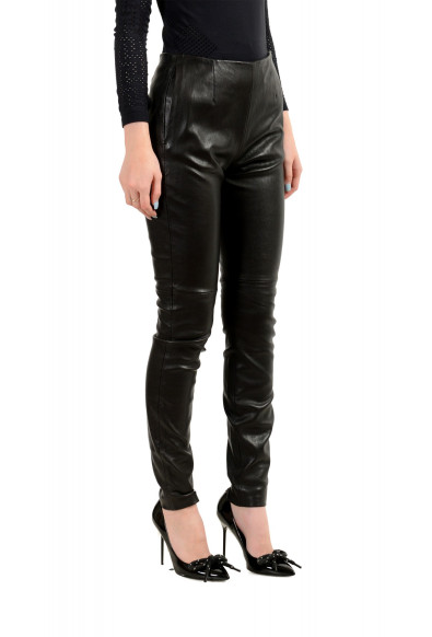 Maison Margiela Women's Black 100% Leather Slim Pants : Picture 2