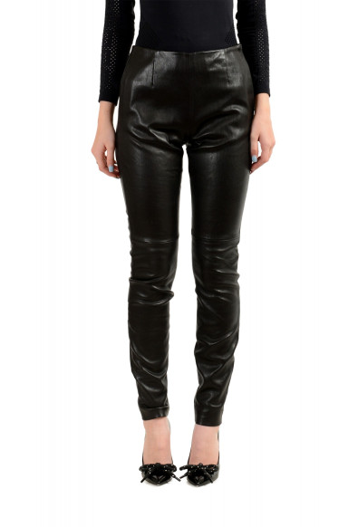 Maison Margiela Women's Black 100% Leather Slim Pants 