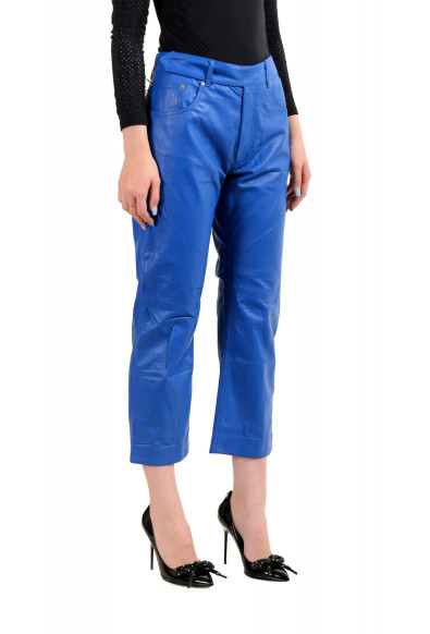 Maison Margiela MM6 Women's Royal Blue 100% Leather Pants : Picture 2