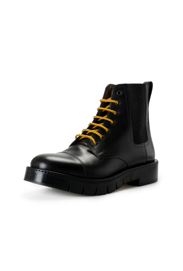 Salvatore Ferragamo Men's "ROSCO" Black Combat Leather Boots Shoes
