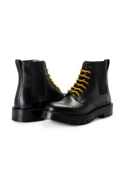 Salvatore Ferragamo Men's "ROSCO" Black Combat Leather Boots Shoes: Picture 8