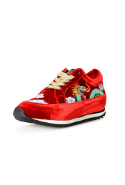 Charlotte Olympia Girls "INCY WORK IT! DRAGON" Velvet Leather Sneakers Shoes