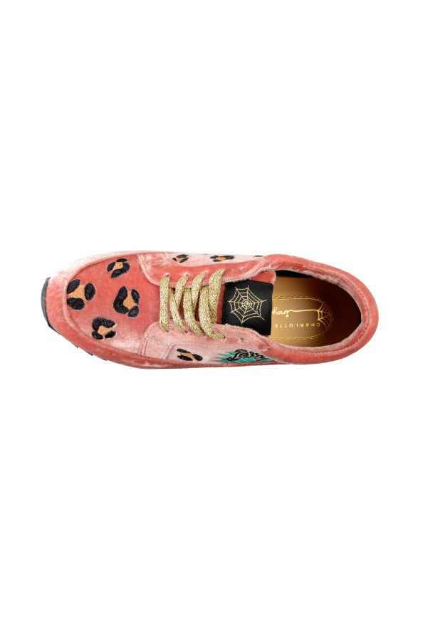Charlotte Olympia Girls "ANIMAL KINGDOM" Velvet Leather Sneakers Shoes: Picture 7