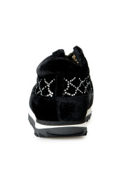 Charlotte Olympia Girls Black "Spider Net" Velvet Leather Sneakers Shoes: Picture 4