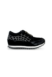 Charlotte Olympia Girls Black "Spider Net" Velvet Leather Sneakers Shoes: Picture 5