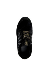 Charlotte Olympia Girls Black "Spider Net" Velvet Leather Sneakers Shoes: Picture 8