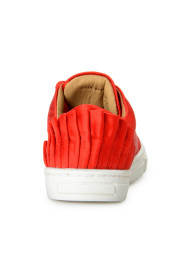 Charlotte Olympia Girls True Red Satin Leather Fashion Sneakers Shoes: Picture 3